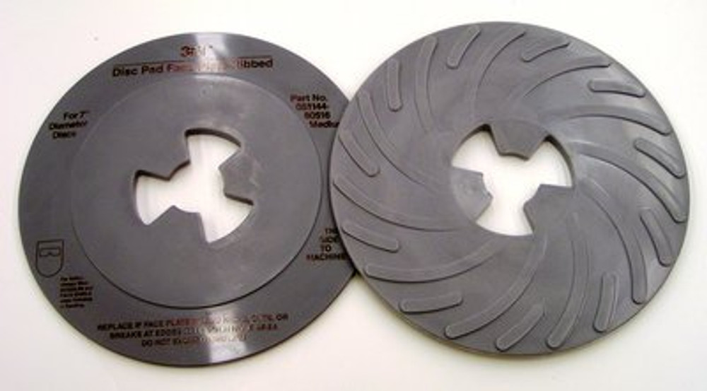3M Disc Pad Face Plate Ribbed 80516, 7" Med Gray