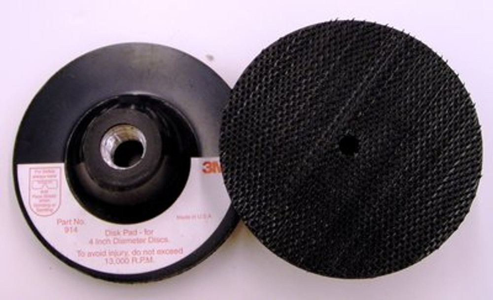 3M Disc Pad Holder 914, 4" x 1/8" x 3/8" 5/8-11 Internal