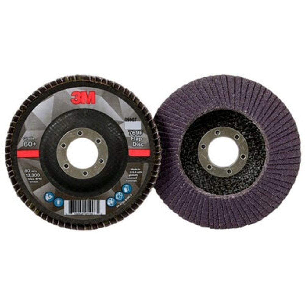 3M Flap Disc 769F, 60+, T29, 4-1/2 in x 7/8 in