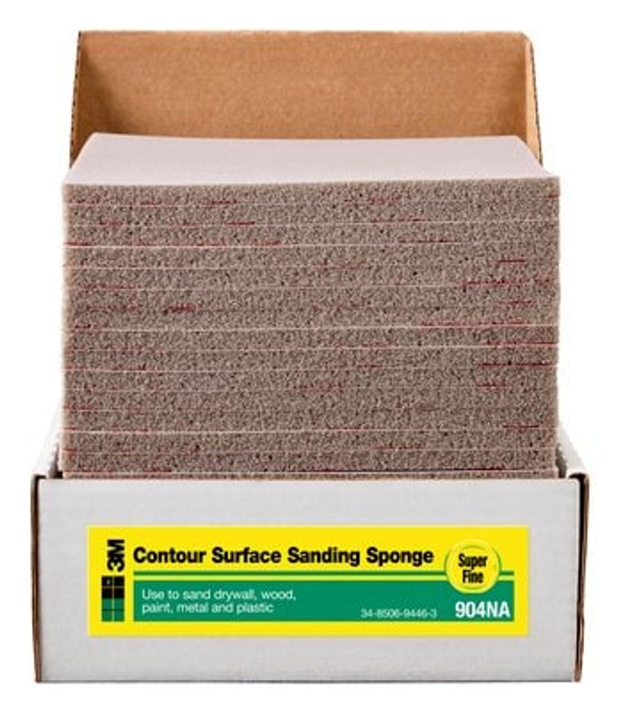 3M Contour Surface Sanding Sponge (24 Count), Super Fine, 904NA