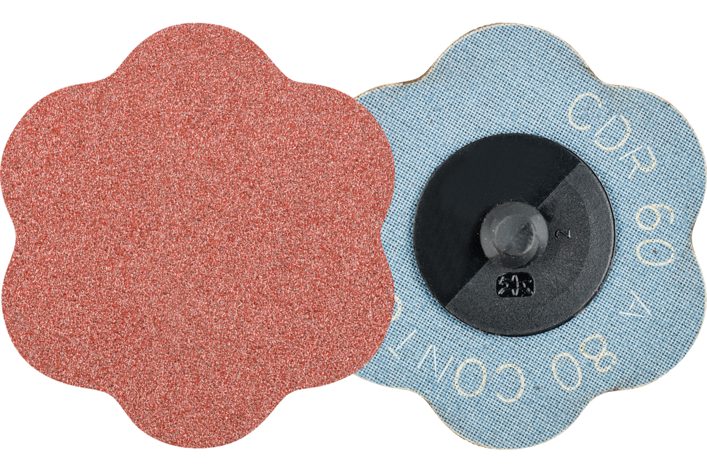 PFERD COMBIDISC® CONTOUR Abrasive Disc, 2-3/8" Dia, Type CDR, 80 Grit, Aluminum oxide
