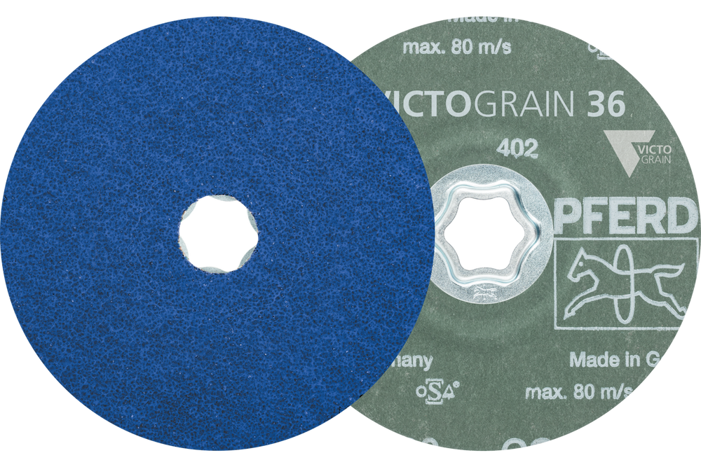 PFERD COMBICLICK® Fiber Disc, 5" x 7/8, 36 grit, VICTOGRAIN®-COOL