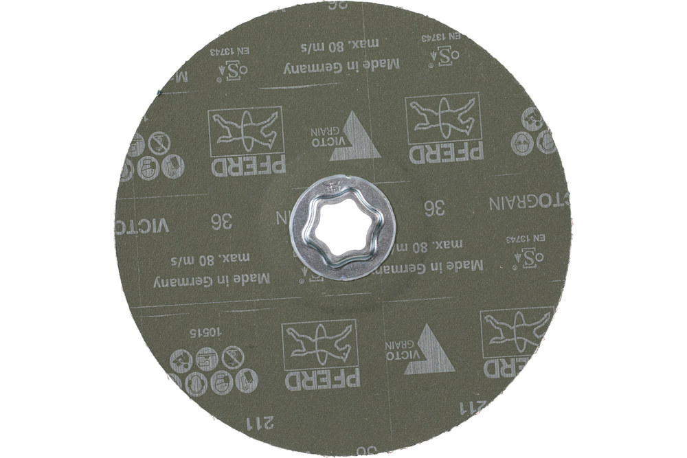 PFERD COMBICLICK® Fiber Disc, 7" x 7/8, 36 grit, VICTOGRAIN®