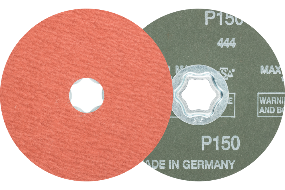PFERD COMBICLICK® Fiber Disc, 4-1/2" Dia, 150 Grit, Aluminum oxide A-COOL