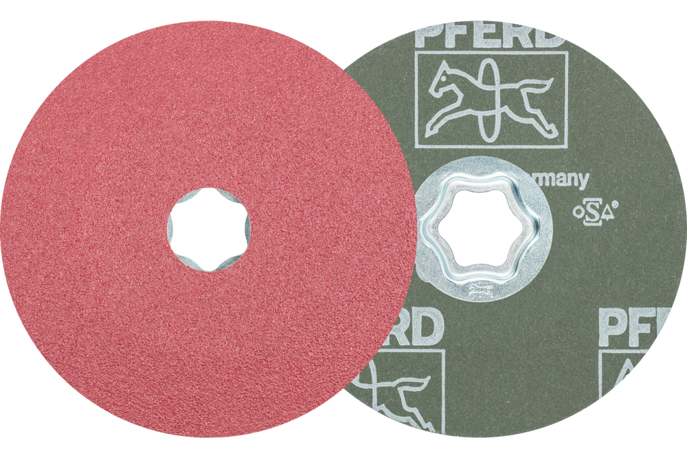 PFERD COMBICLICK® Fiber Disc, 4-1/2" Dia, 80 Grit, Ceramic oxide