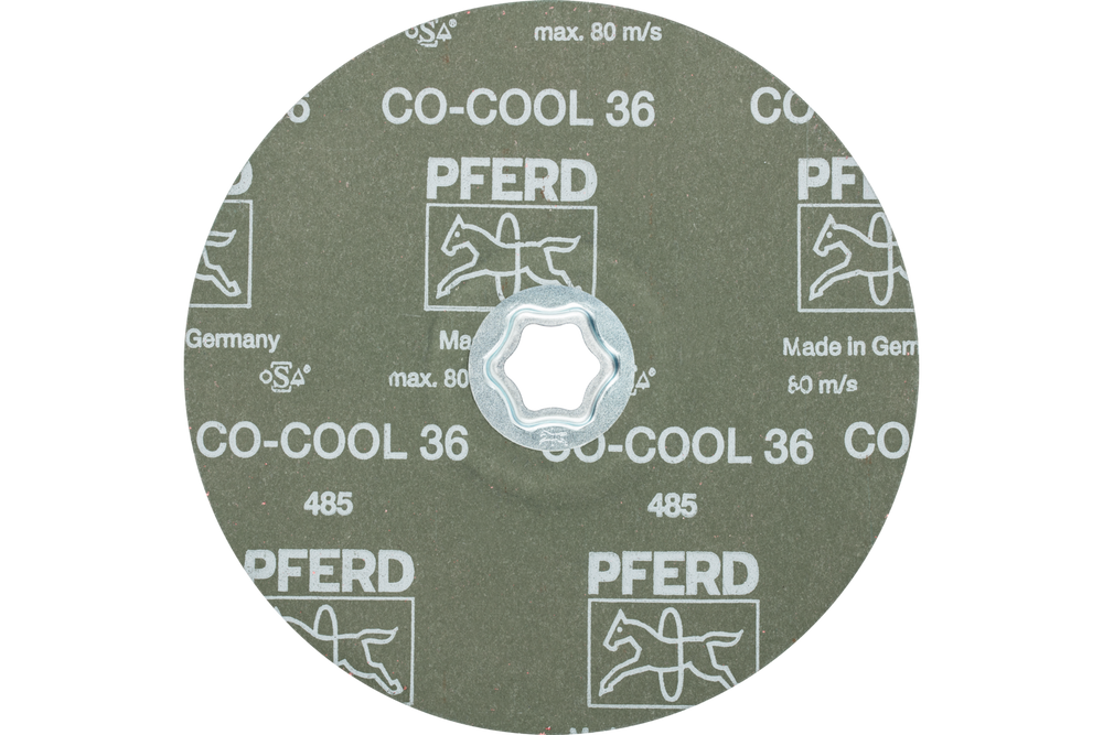 PFERD COMBICLICK® Fiber Disc, 7" Dia, 36 Grit, Ceramic oxide CO-COOL