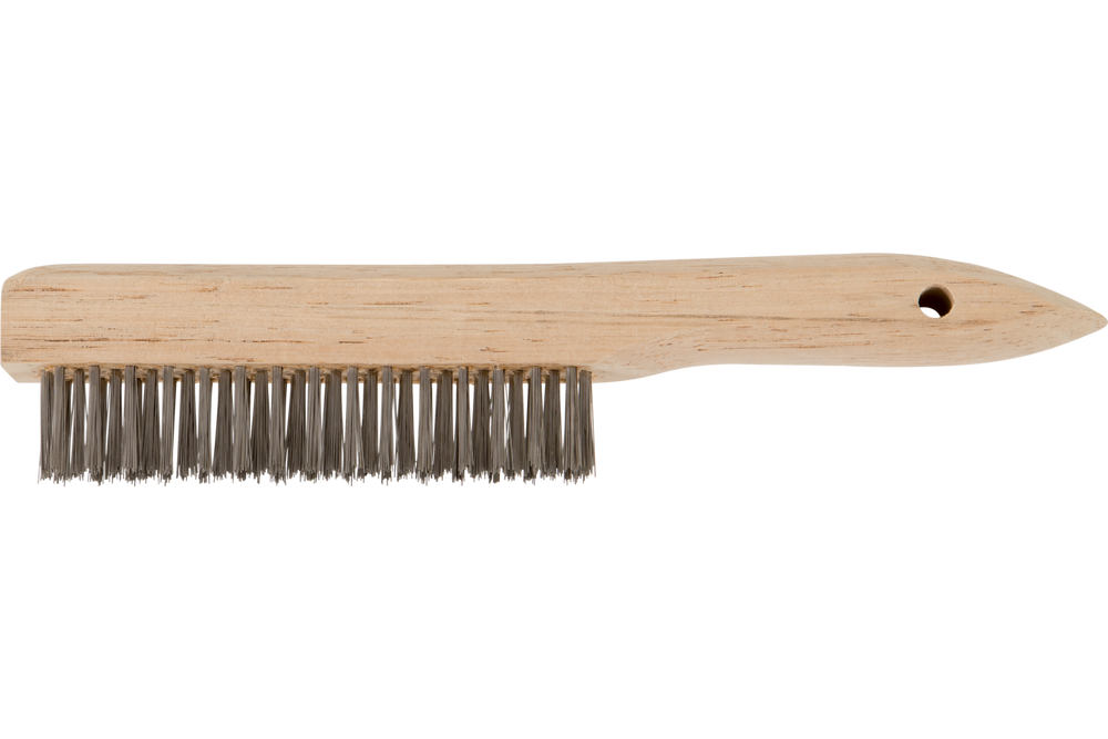 PFERD Shoe Handle Scratch Brush 4x16 Rows .012 Stainless Steel Wire