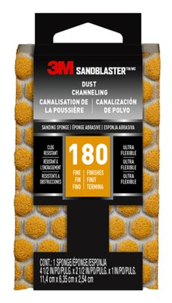"209087-180-UFS 3M SandBlaster Ultra Flexible Sanding Sponge 180 Grit,  4-1/2""x2-1/2""