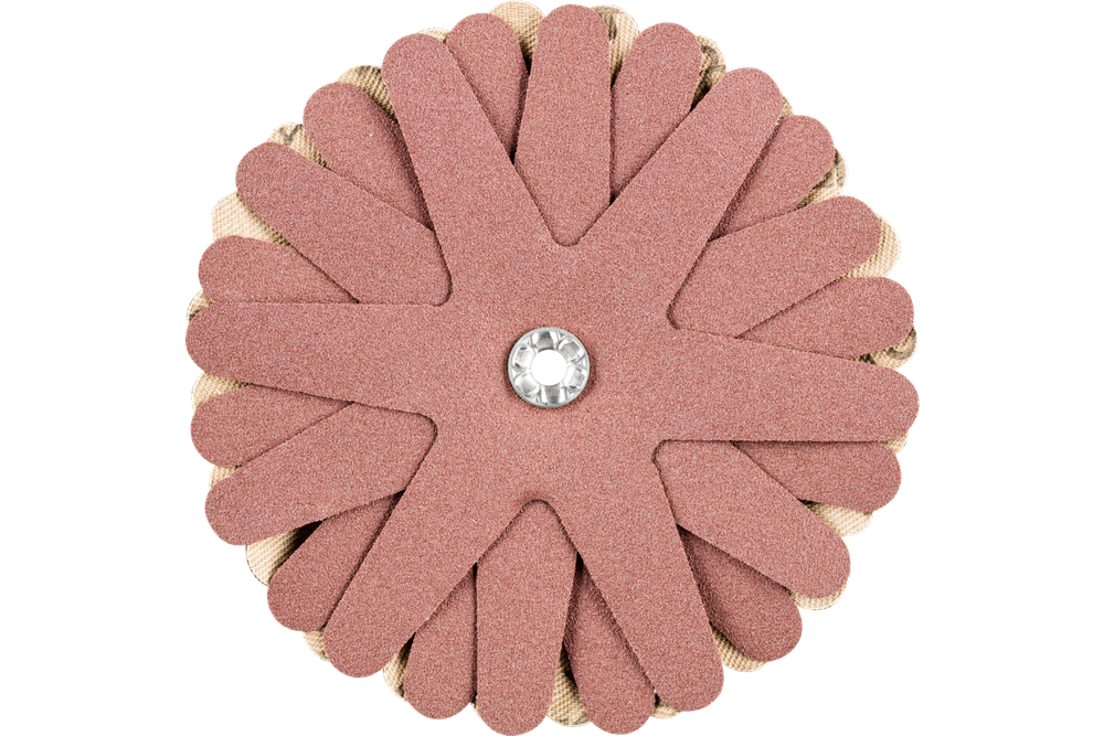 PFERD POLISTAR-TUBE Abrasive Star, 4" dia, 8 Layers, 5mm Bore, 180 Grit, Aluminum oxide