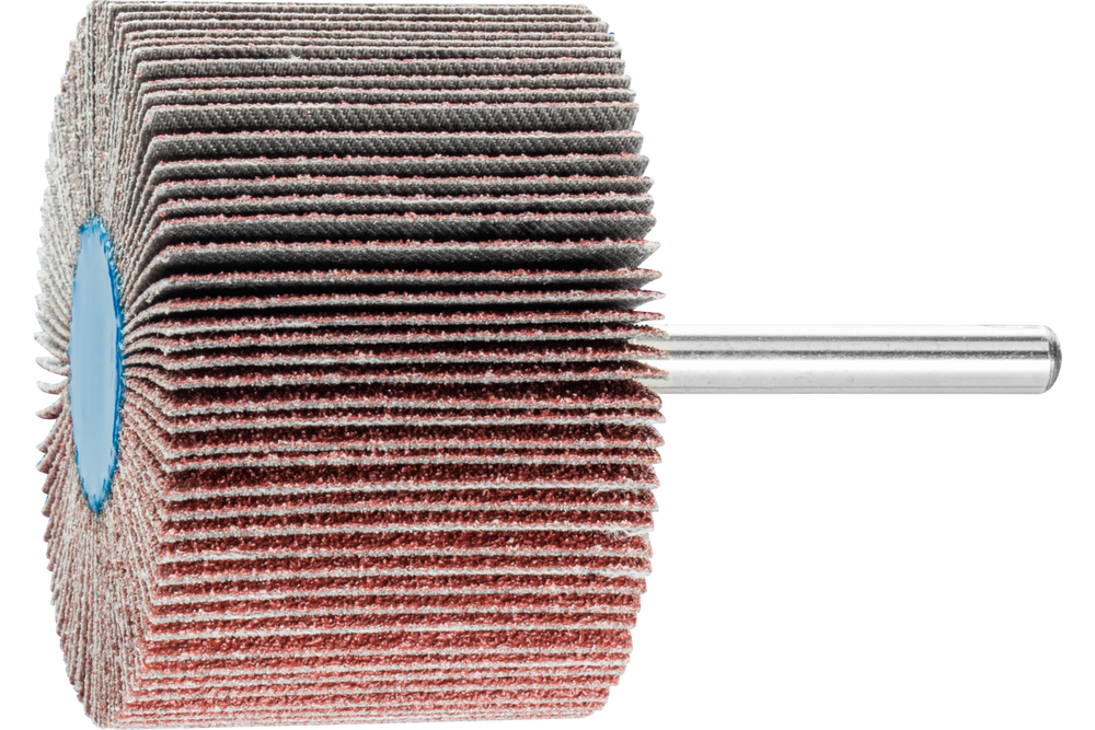 PFERD Mounted Flap Wheel, 2-1/2" x 1-1/2, 120 Grit, 1/4" Shank, Ceramic oxide CO-COOL