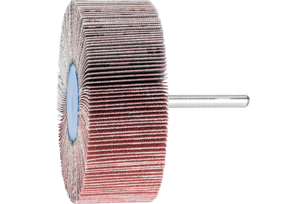 PFERD Mounted Flap Wheel, 3" x 1, 120 Grit, 1/4" Shank, Ceramic oxide CO-COOL