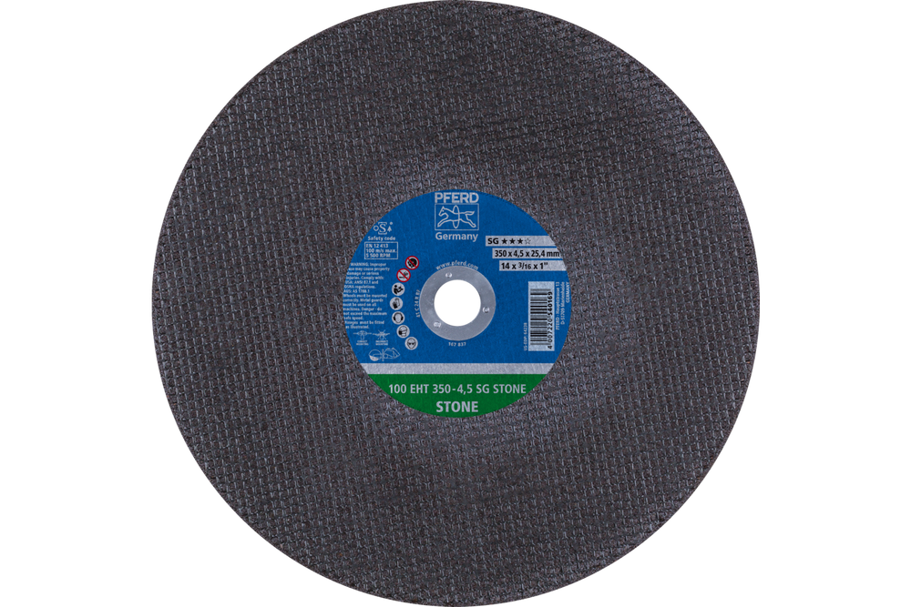 PFERD Portable Cut-Off Wheel, 14" x 1/8 x 1, SG STONE, T1, Silicon carbide