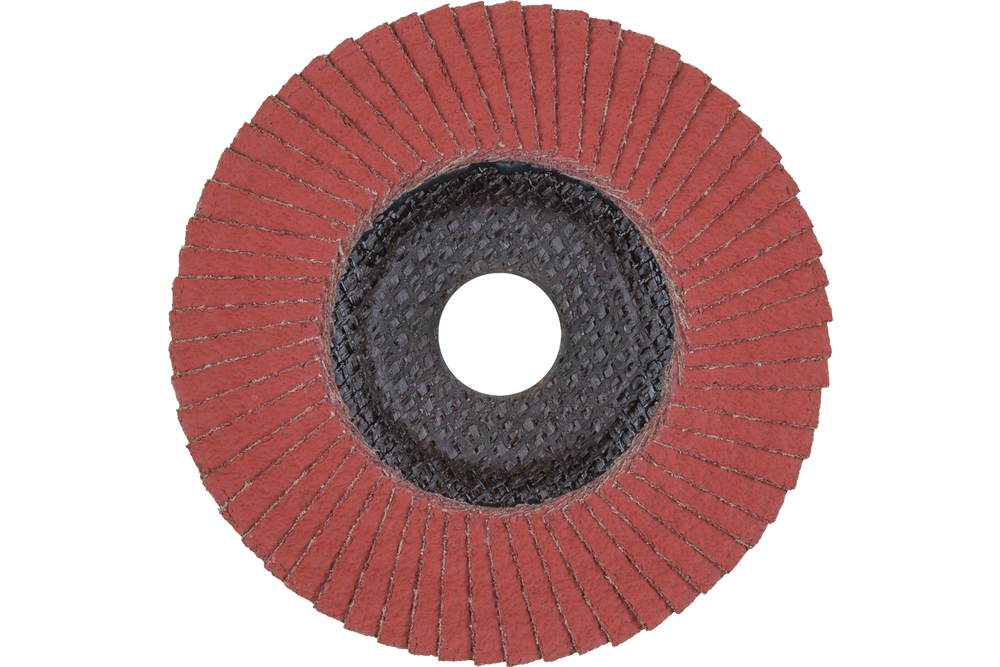 PFERD Flap Disc, 5" x 5/8-11, A-COOL SG INOX+ALU, 80 Grit, T29, Conical, Aluminum oxide