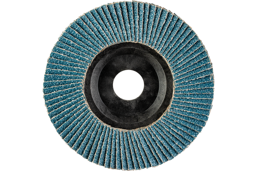 PFERD Flap Disc, 5" x 5/8-11, Z PSF TRIM STEELOX, 60 Grit, T27, Flat, Zirconia