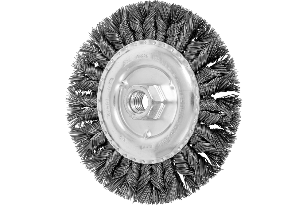 PFERD COMBITWIST® Knot Wire Wheel Brush 6" Dia. .023 Carbon Steel 5/8-11" Thread