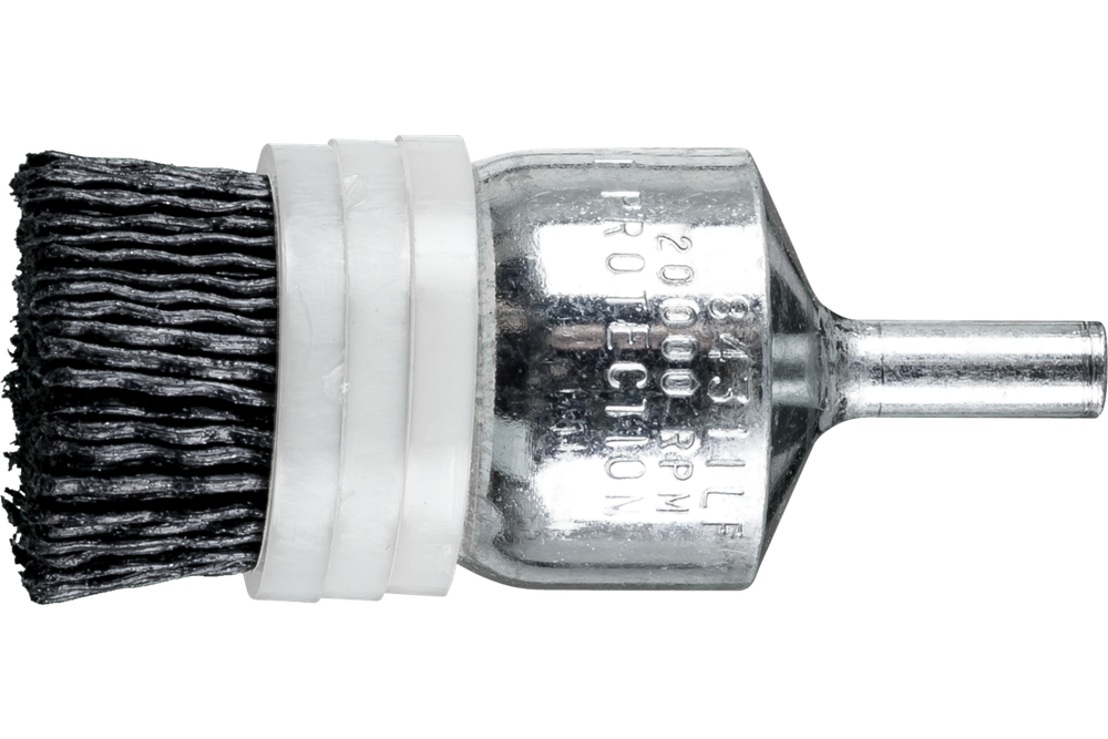 PFERD M-BRAD® End Brush - Banded 1" Dia. .040/120 Grit Ceramic Oxide 1/4" Shank