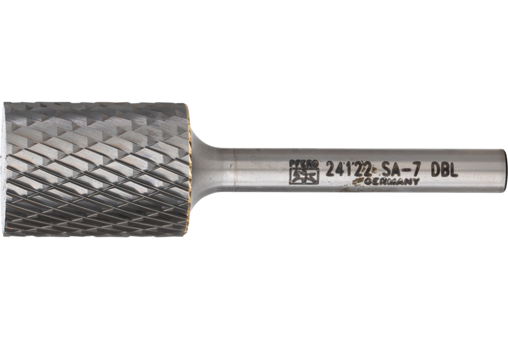 PFERD Carbide Bur SA-7 Cylindrical Uncut End Double Cut 3/4" x 1" x 1/4" Shank