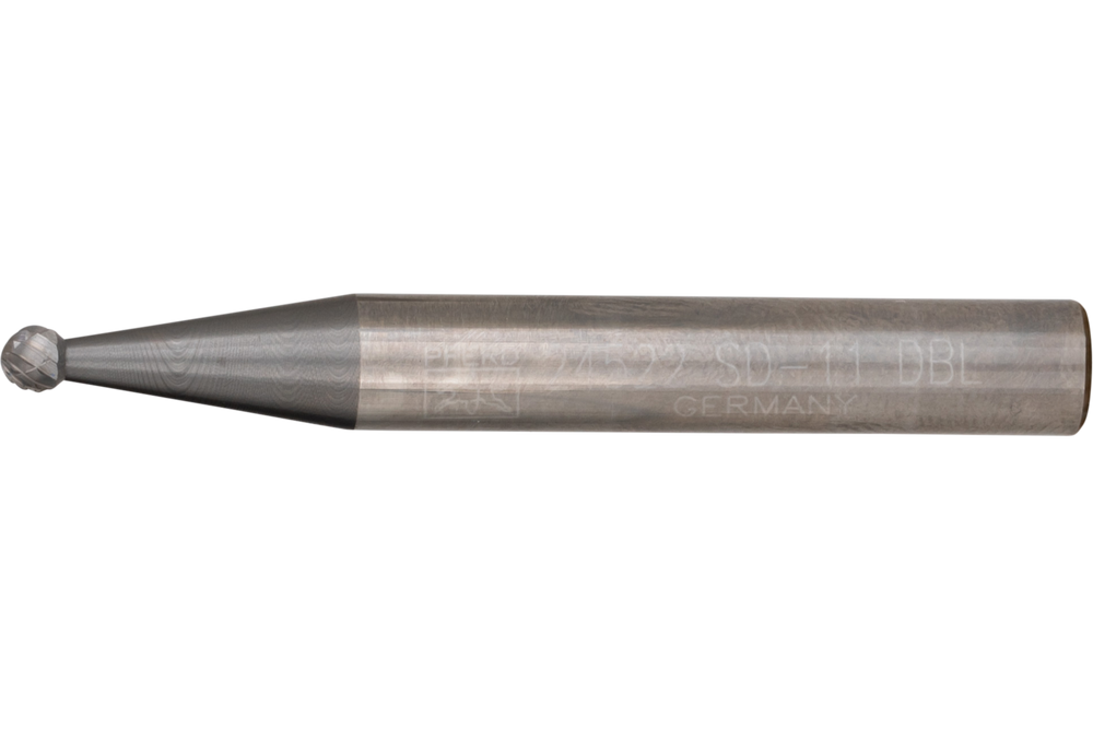 PFERD Carbide Bur SD-11 Ball Shape Double Cut 1/8" x 3/32" x 1/4" Shank