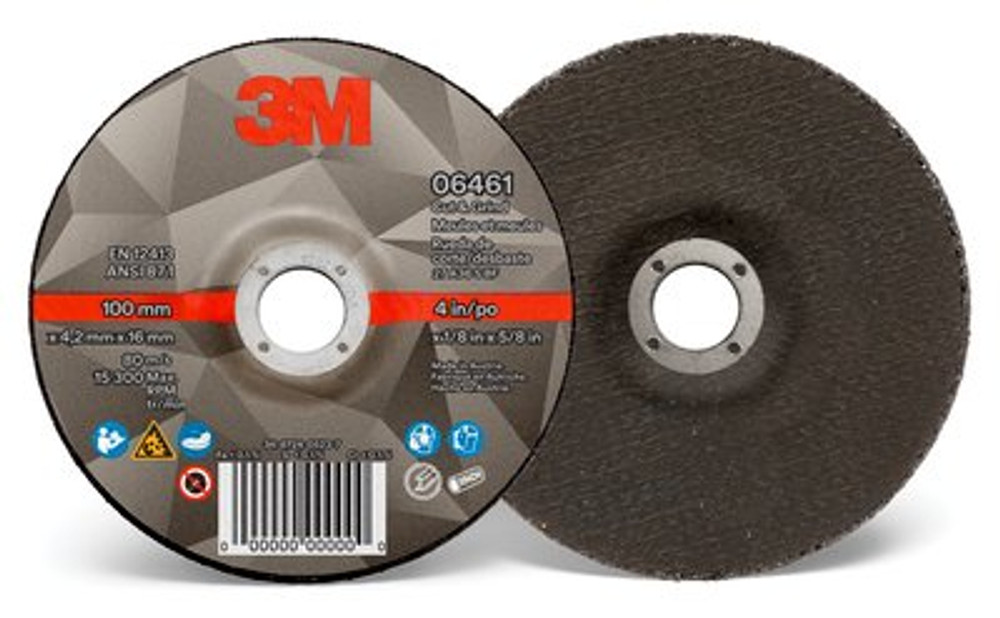 3M Cut & Grind Wheel, 06461, Type 27, 4 in x 1/8 in x 5/8 in, 10 per inner, 20 per case