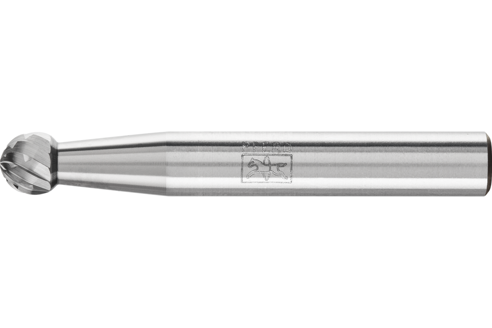PFERD Carbide Bur SD-1 Ball Shape Double Cut 1/4" x 3/16" x 1/4" Shank