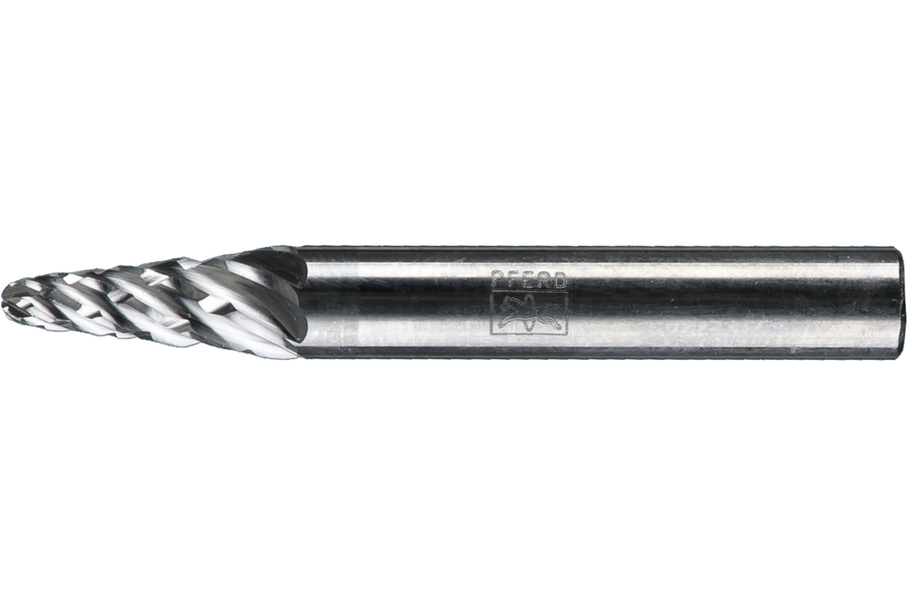 PFERD Carbide Bur SL-1 14° Taper STEEL Cut 1/4" x 5/8" x 1/4" Shank