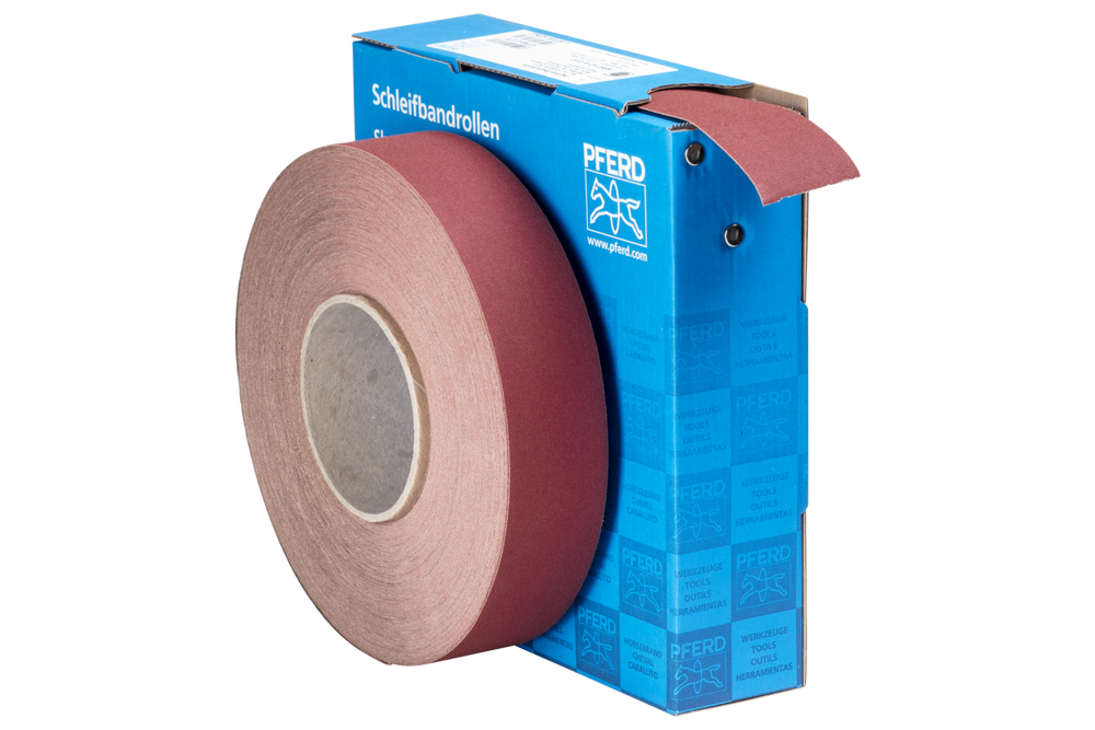 PFERD Shop Roll, Resin over Resin Heavy-Duty, 1-1/2" x 50 yards, 220 Grit, Aluminum oxide