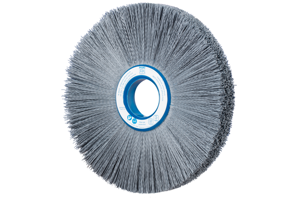 PFERD M-BRAD® Composite Wheel Brush 10" Dia. .022/320 Grit Silicon Carbide 2" Arbor