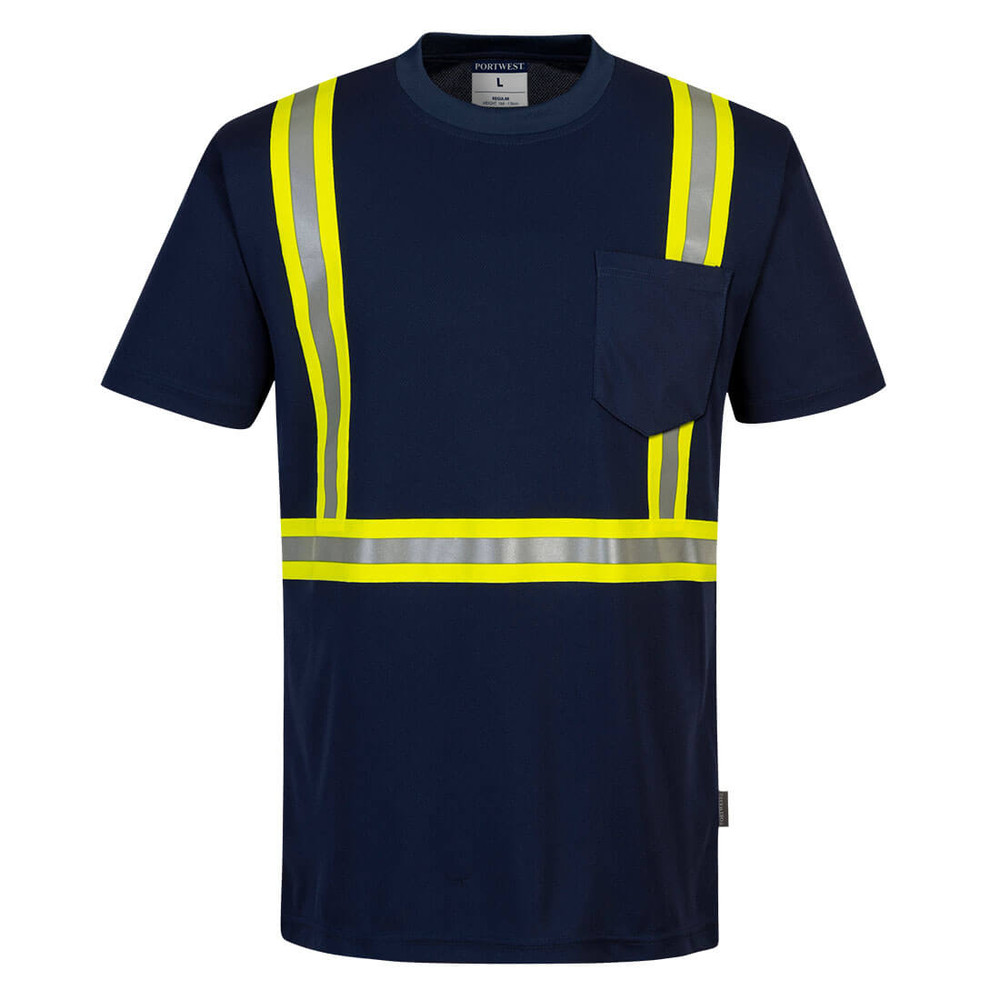Portwest F131 Iona Xtra Enhanced T-Shirt, Navy