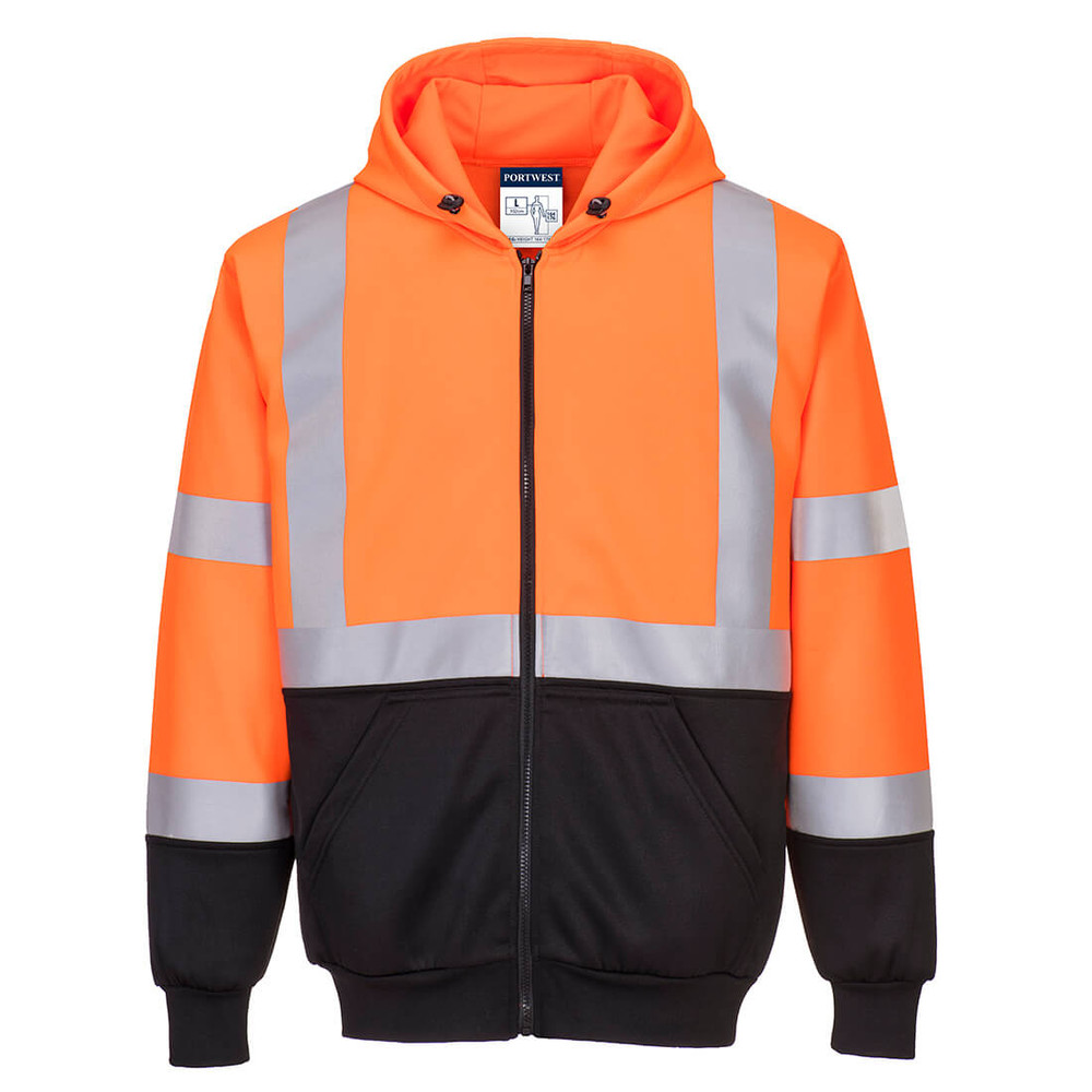 Portwest UB315OBRM Hi-Vis Zipped Hoodie Orange M