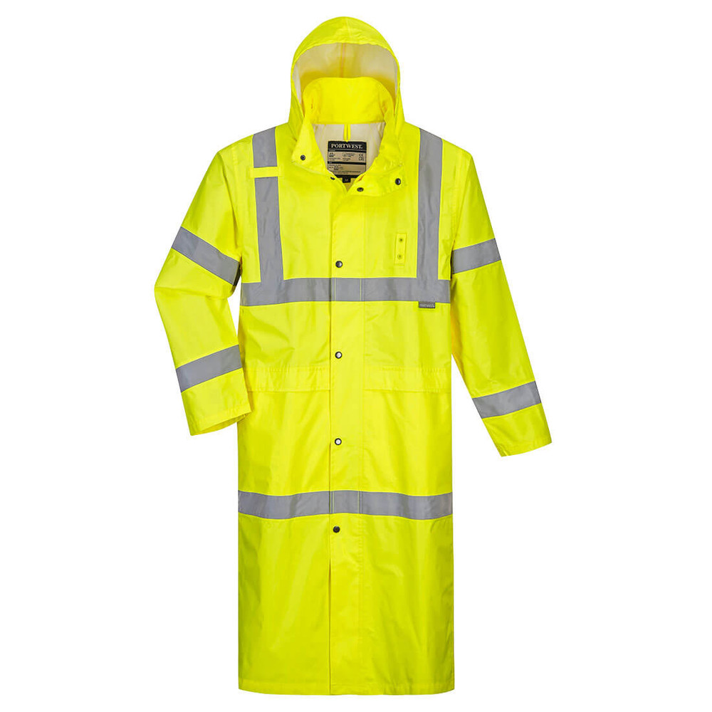 Portwest UH445 Hi-Vis Classic Raincoat 48"