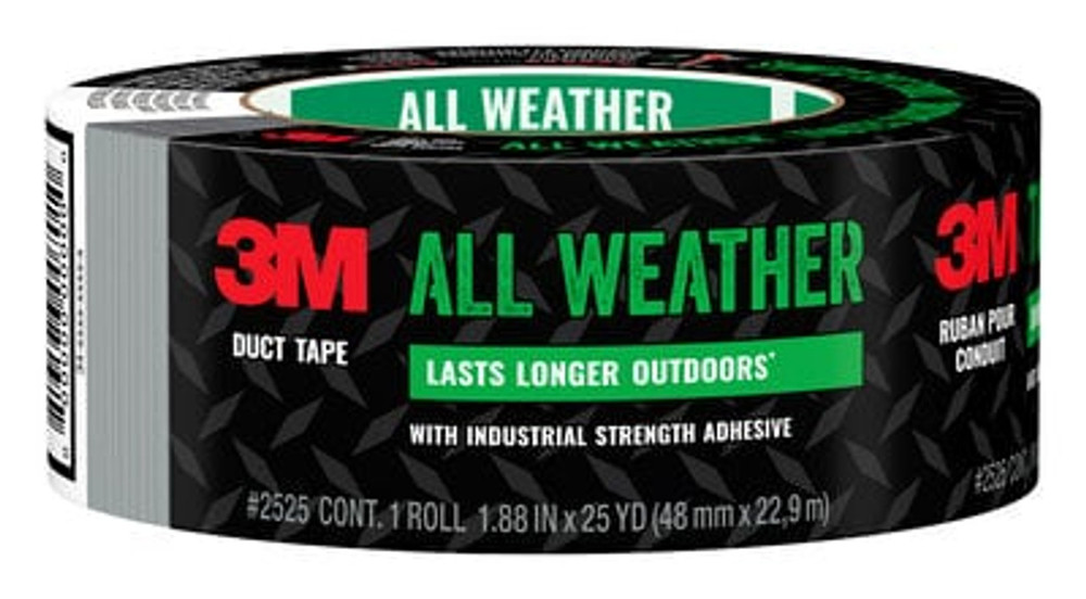 3M All Weather Duct Tape 2540, 1.88 in x 40 yd (48 mm x 36.5 m), 12 rolls/case