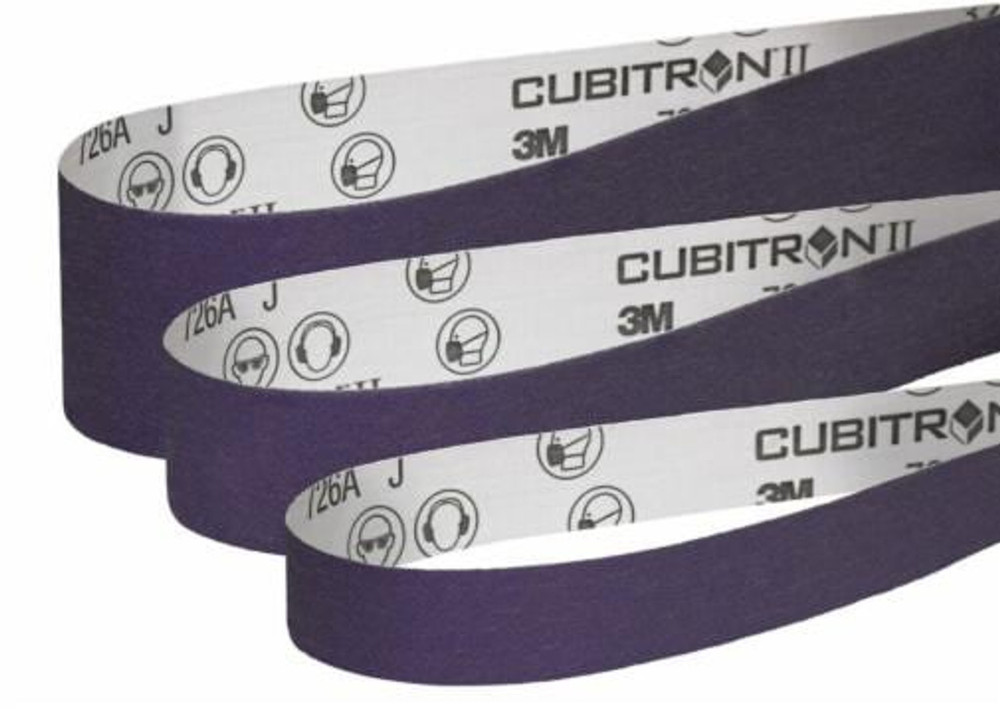 3M Cubitron II Cloth Belt 726A, 150+ J-weight, 3 in x 118 in, Film-lok, Full-flex