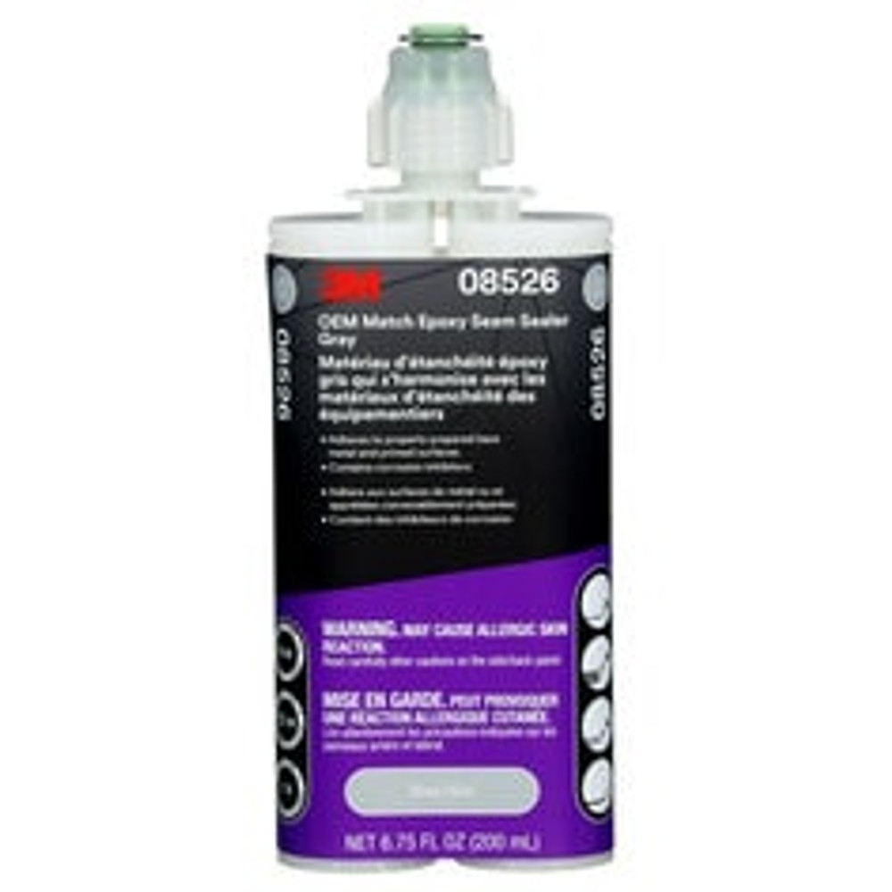 3M OEM Match Epoxy Seam Sealer 08526, Gray, 200 ml Cartridge, 6/Case