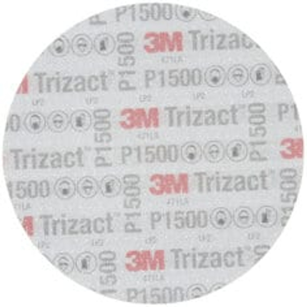 3M Trizact Hookit Clear Coat Sanding Abrasive Disc 02095, P1500, 5 in (127 mm), 25 Discs/Carton, 4 Cartons/Case