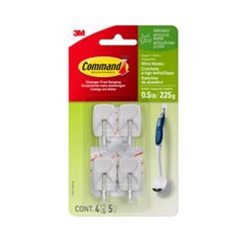 Command Small Wire Hooks 17067-HWESF, 4 hook, 5 strip