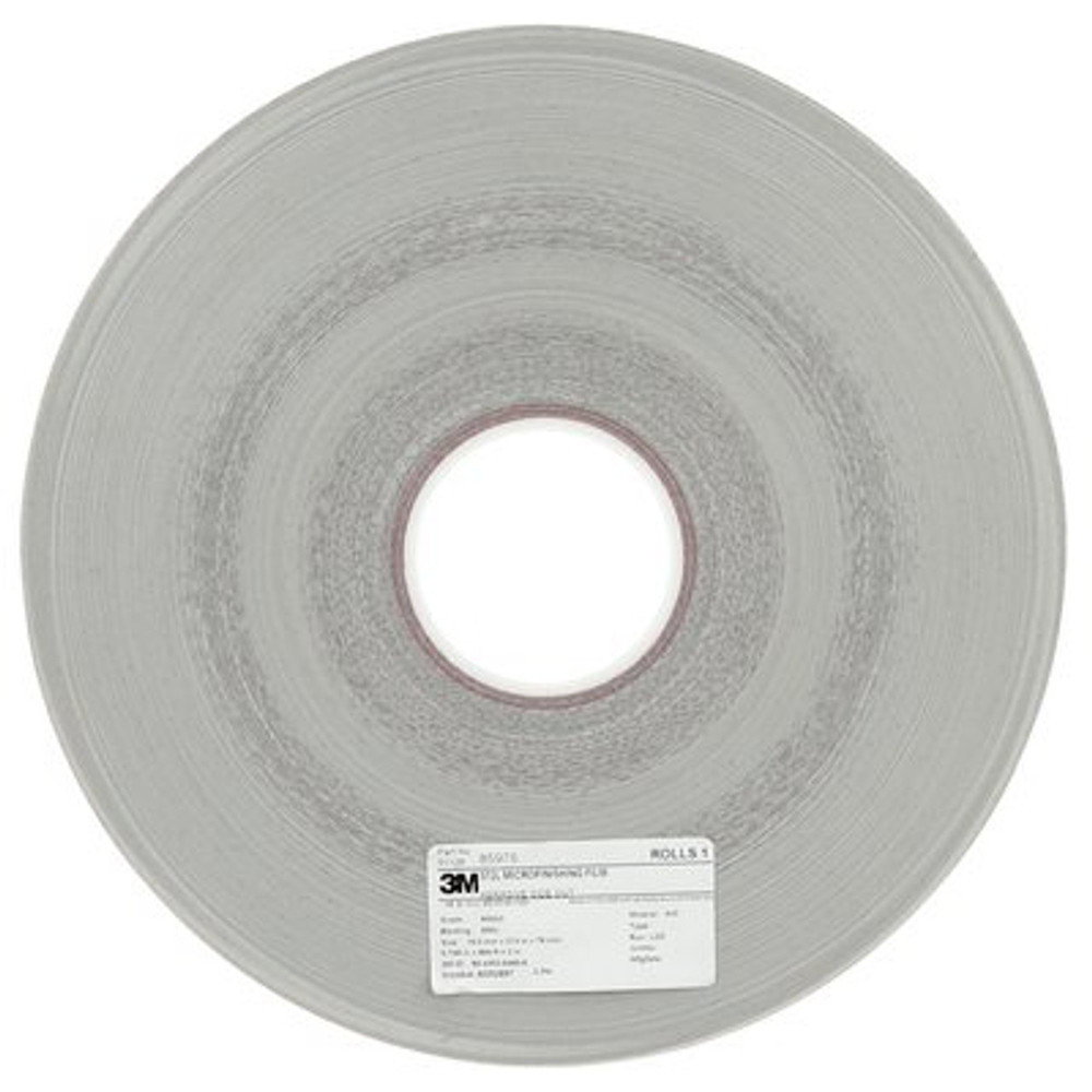 3M Microfinishing Film Roll 372L, 20 Mic 5MIL, Type 2, Red, 200 mm x 50 m x 3 in (7.874inx164ft), Keyed Core, ASO