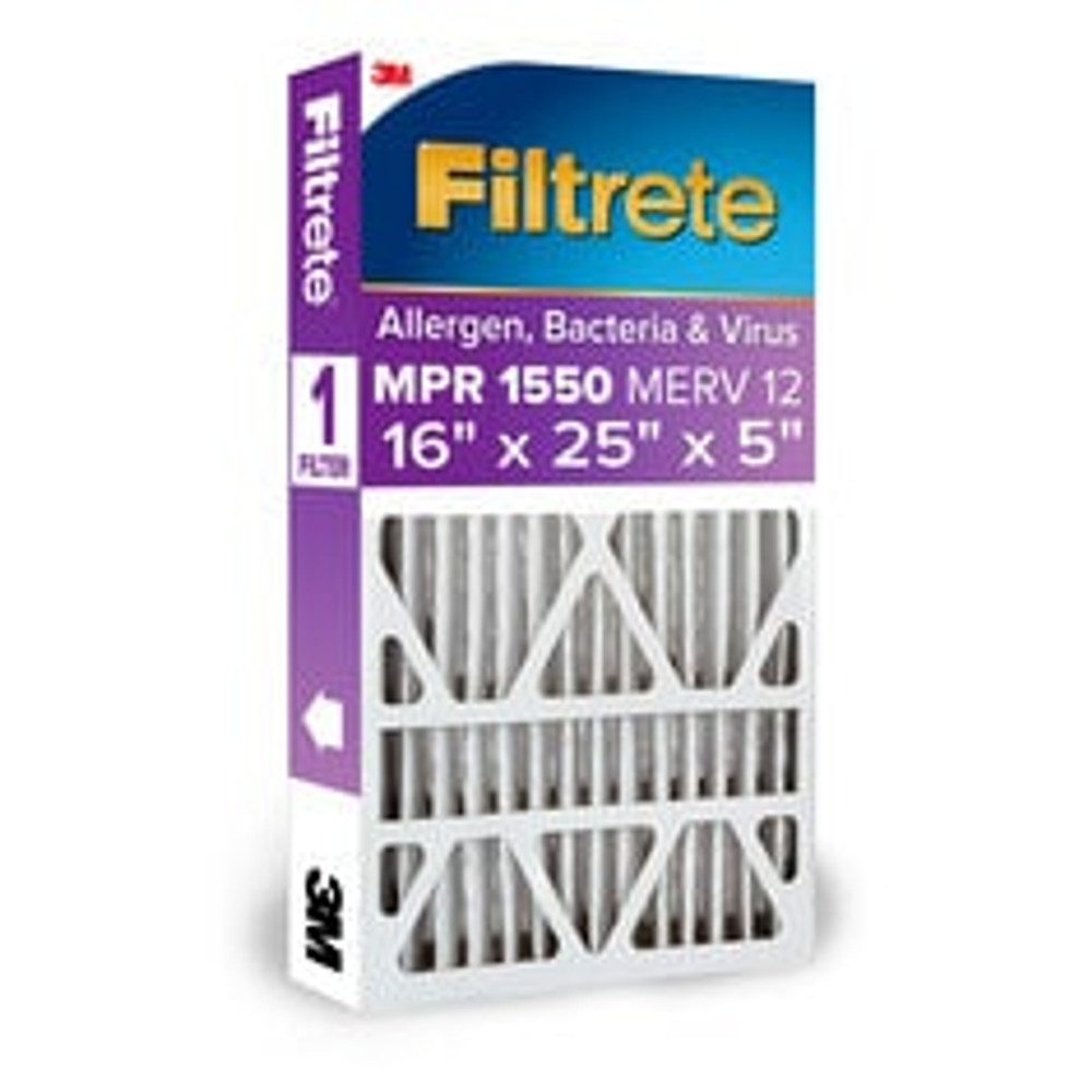 Filtrete High Performance Air Filter, 1550 MPR, NDP01-5IN-2, 16 in x 25 in x 5 in (40.6 cm x 63.5 cm x 12.7 cm)