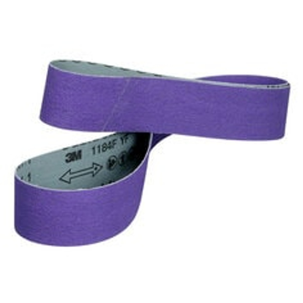 3M Cubitron 3 Cloth Belt 1184F, 80+ YF-weight, 2 in x 132 in, Film-lok, Single-flex, 50 ea/Case