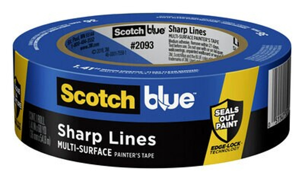 ScotchBlue PROSharp Painter's Tape 2093+-36AC3, 1.41 in x 60 yd (36mm x 54.8m), 3 rolls/pack
