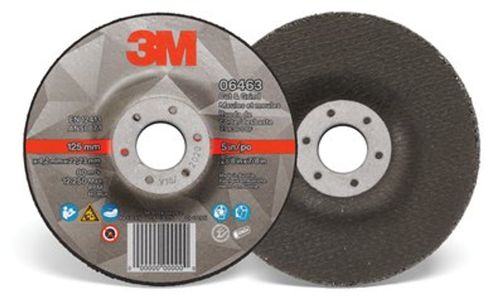 3M Cut & Grind Wheel, 06463, Type 27, 5 in x 1/8 in x 7/8 in, 10 per inner, 20 per case