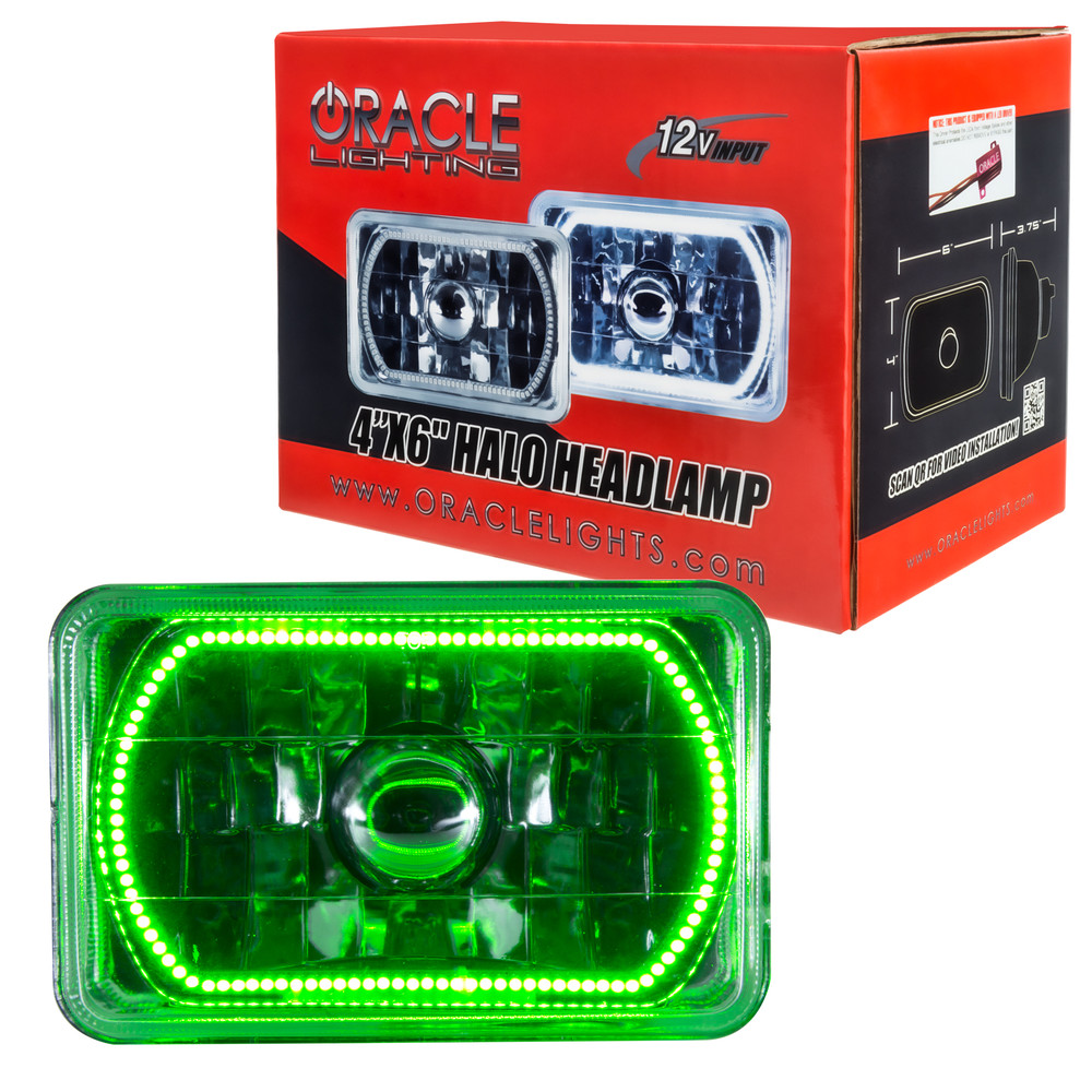 ORACLE Lighting Pre-Installed Lights 4x6 IN. Sealed Beam - Green Halo 6909-004