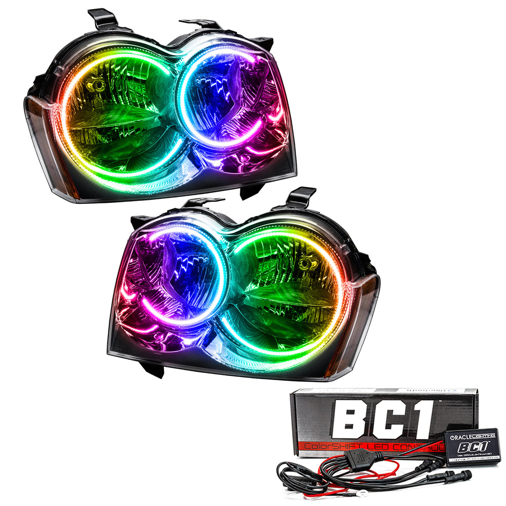 ORACLE Lighting 2005-2007 Jeep Grand Cherokee Pre-Assembled LED Halo Headlights - (Non-HID) 8164-335