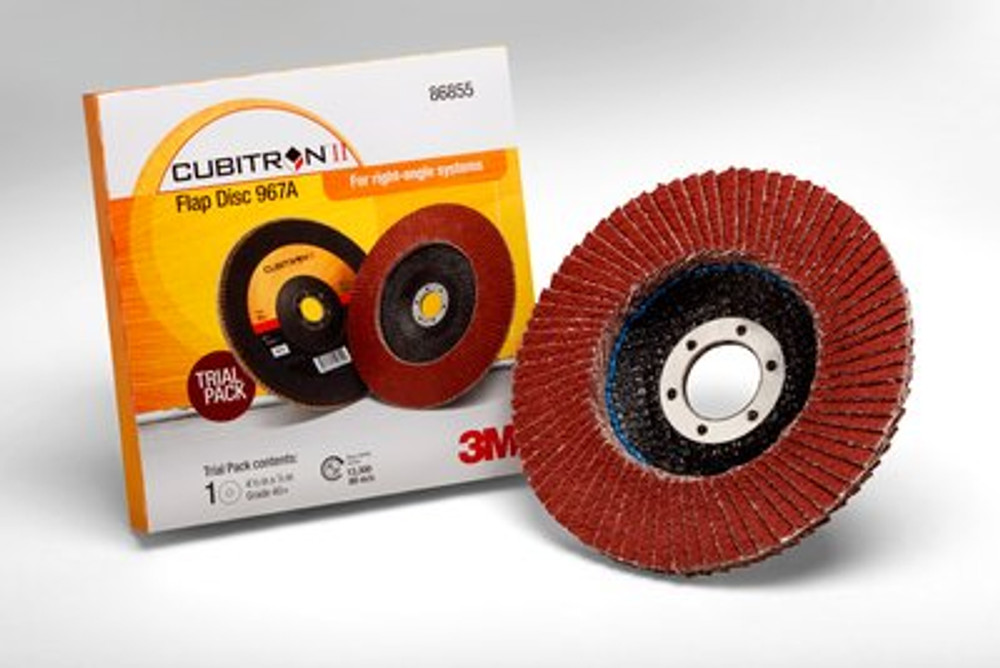 3M Cubitron II Flap Disc 967A Trial Pack, 86855, 4-1/2"x7/8"