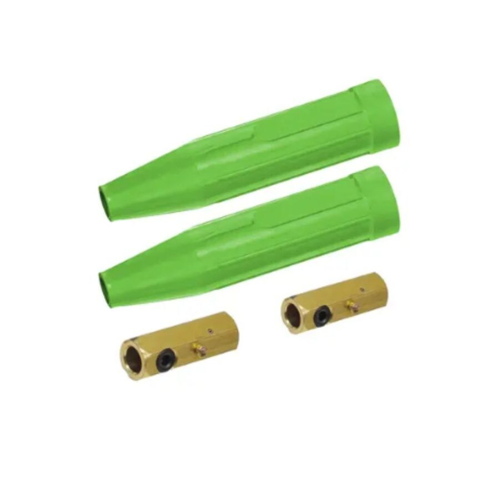 Cable Connector - #2 Tweco® Style - Male & Female Set - Blue Sleeves