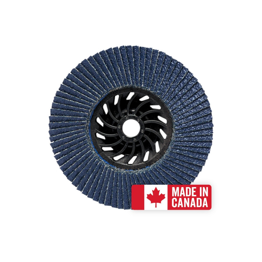 Razor-Flap Disc - Type 27 - Steel/Ss - Zirconia - 4-1/2" X 5/8"-11 - #120 - 13,300 Rpm