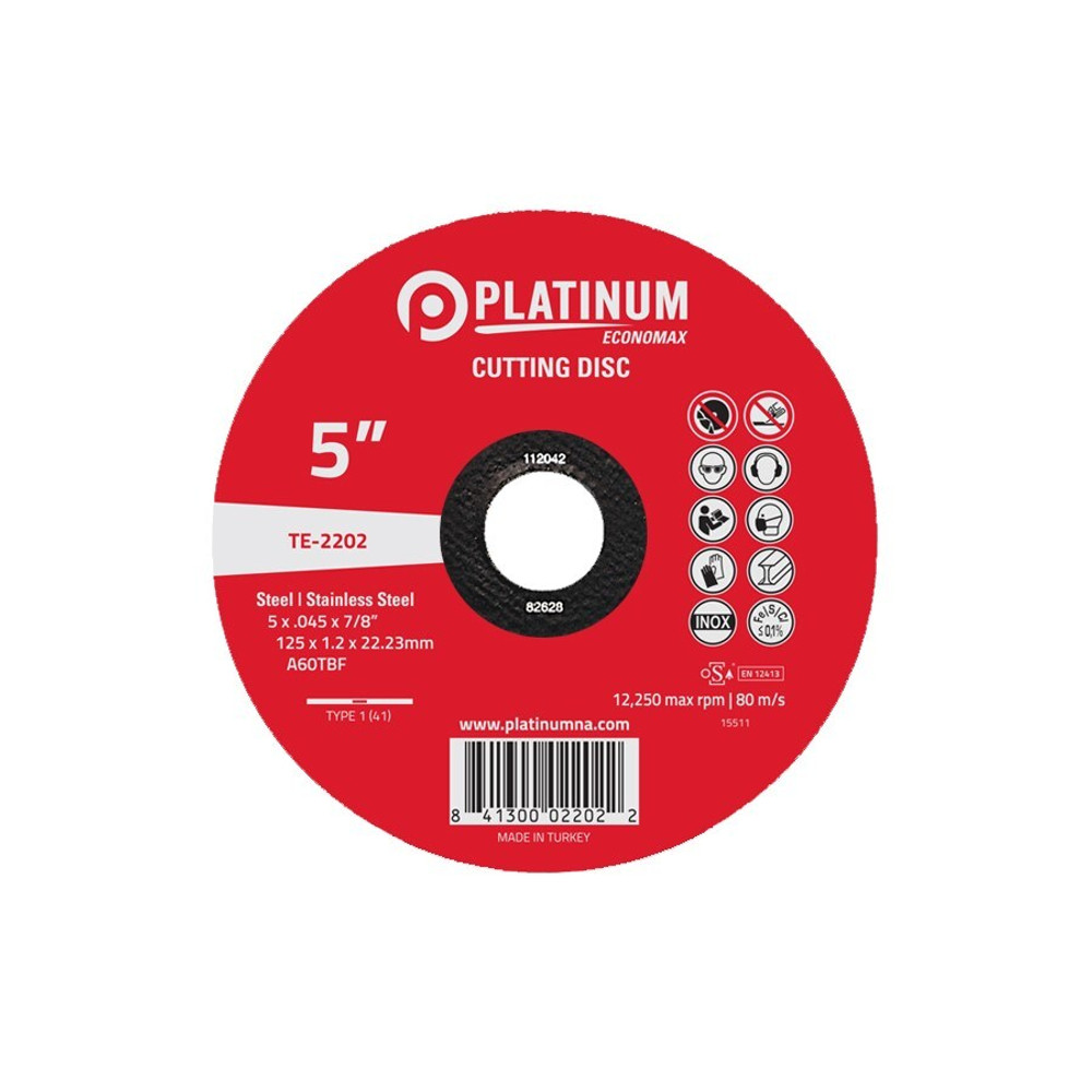 Economax Cutting Disc - Type 1 - Steel/Ss - A60Tbf - 6" X .062" X 7/8" - 10,200 Rpm