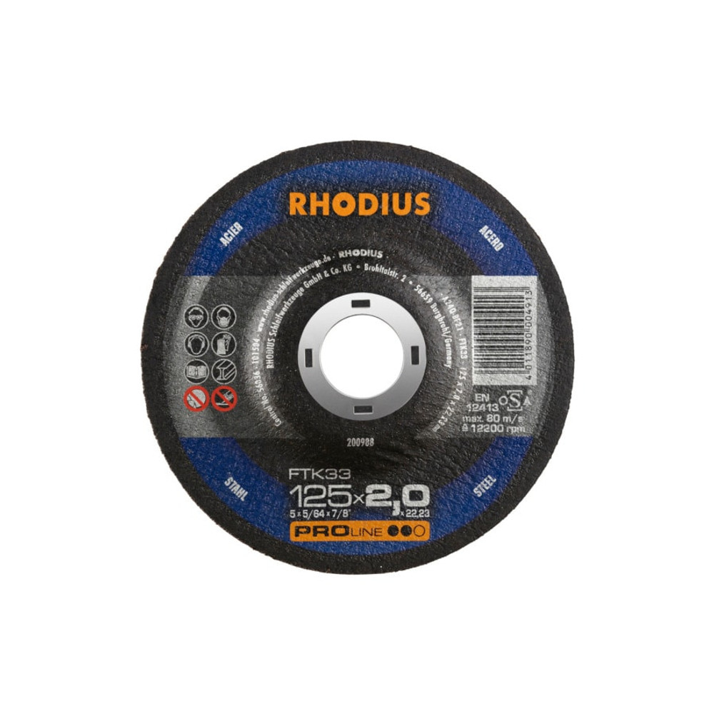 Rhodius Ftk33 Cutting Disc - Proline - Type 42 - Steel - 4-1/2" X 5/64" X 7/8" - 13,300 Rpm