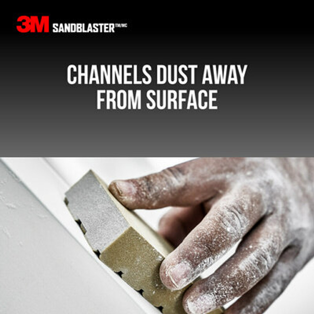 3M Sand Blaster Dust CHANNELING Sanding Sponge, 20908-80-UFS ,80 grit,4 1/2 in x 2 1/2 x 1 in, 10/case 39373 Industrial 3M Products & Supplies