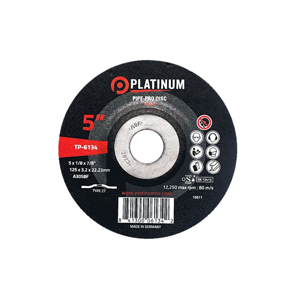 Pipe-Pro Disc - Type 27 - Steel - A30Sbf - 5" X 5/32" X 7/8" - 12,250 Rpm