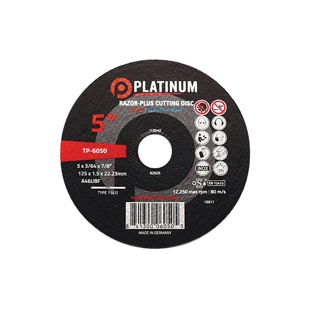 Razor-Plus Cutting Discs - Type 27 - Steel/Ss - A46Ubf - 7" X 1/16" X 7/8" - 8,500 Rpm
